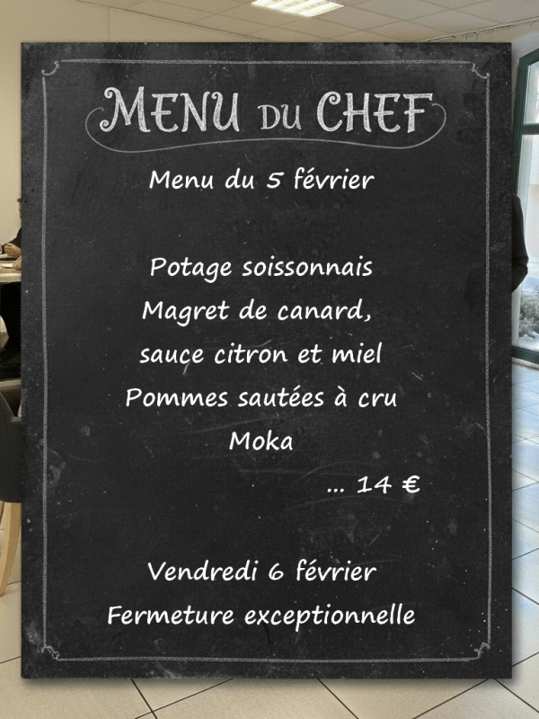 Menu jeudi 5&nbsp;février